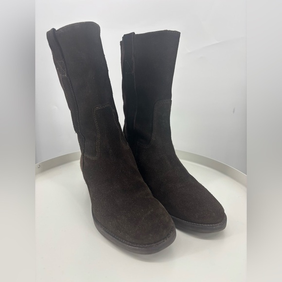 J. Crew Suede Chocolate Brown Booties 6 - Picture 1 of 5